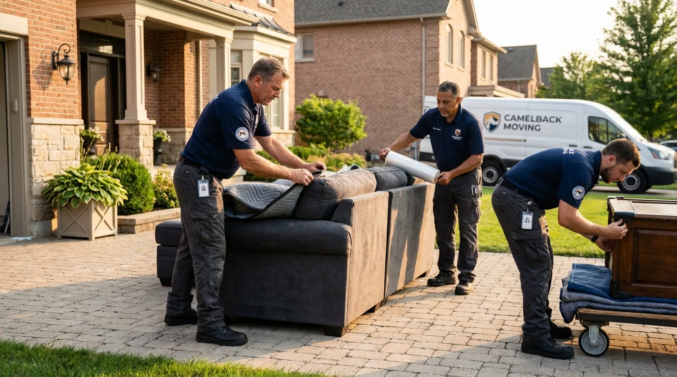 Large estate moving crew wrapping furniture in Coal Hill, AR